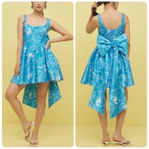 Hutch X Anthro Sleeveless Back-Bow Basque-Waist Mini Dress women's size Small